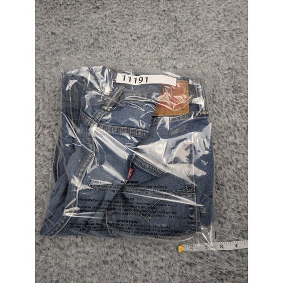 Levis 541 Jeans Mens 38X34 Blue Medium Wash Distressed Casual Straight Stretch - Picture 9 of 9